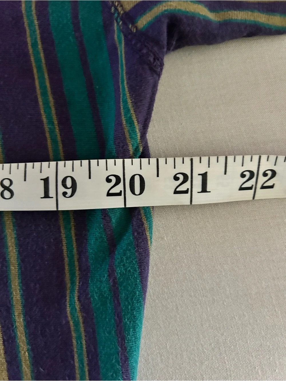 Vintage 90s Levis Vertical Stripe Henley Shirt Purple Green Gold Mens S